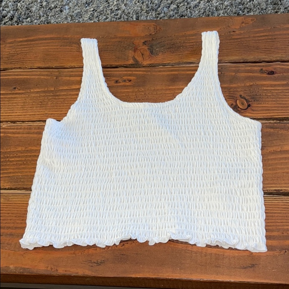 White Cropped Tank Top
